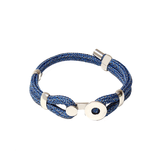 [102-AB1001] Bracelet chiné bleu plaqué argent