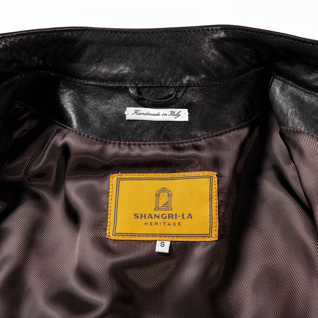 Veste en Cuir Noir &quot;Café Racer&quot;