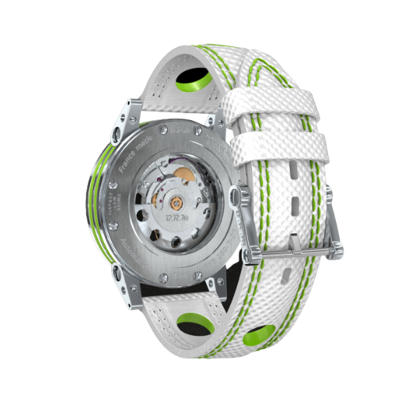 Montre Golf automatique B.R.M blanche et verte