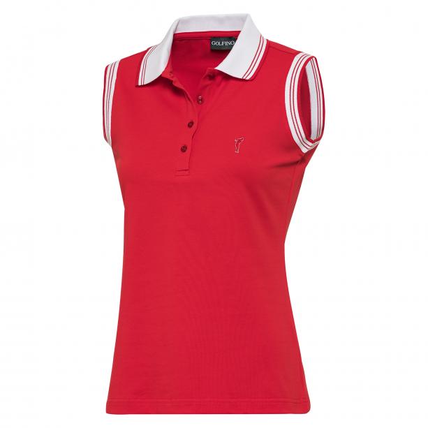 Polo sans manche rouge pour Femme