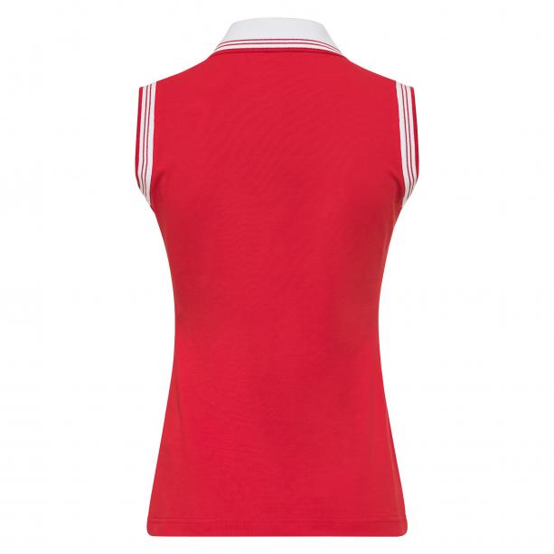 Polo sans manche rouge pour Femme