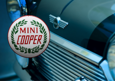 Plaque émaillée Mini Cooper 50cm diam