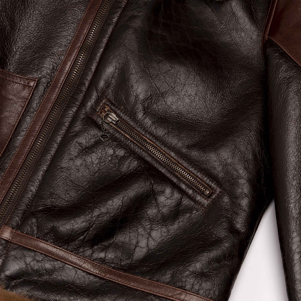 “Aviatore” B-3 Seal Brown Shearling Jacket