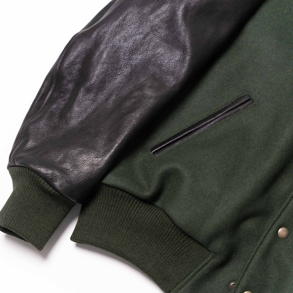 “Varsity” Forest Green Wool Jacket