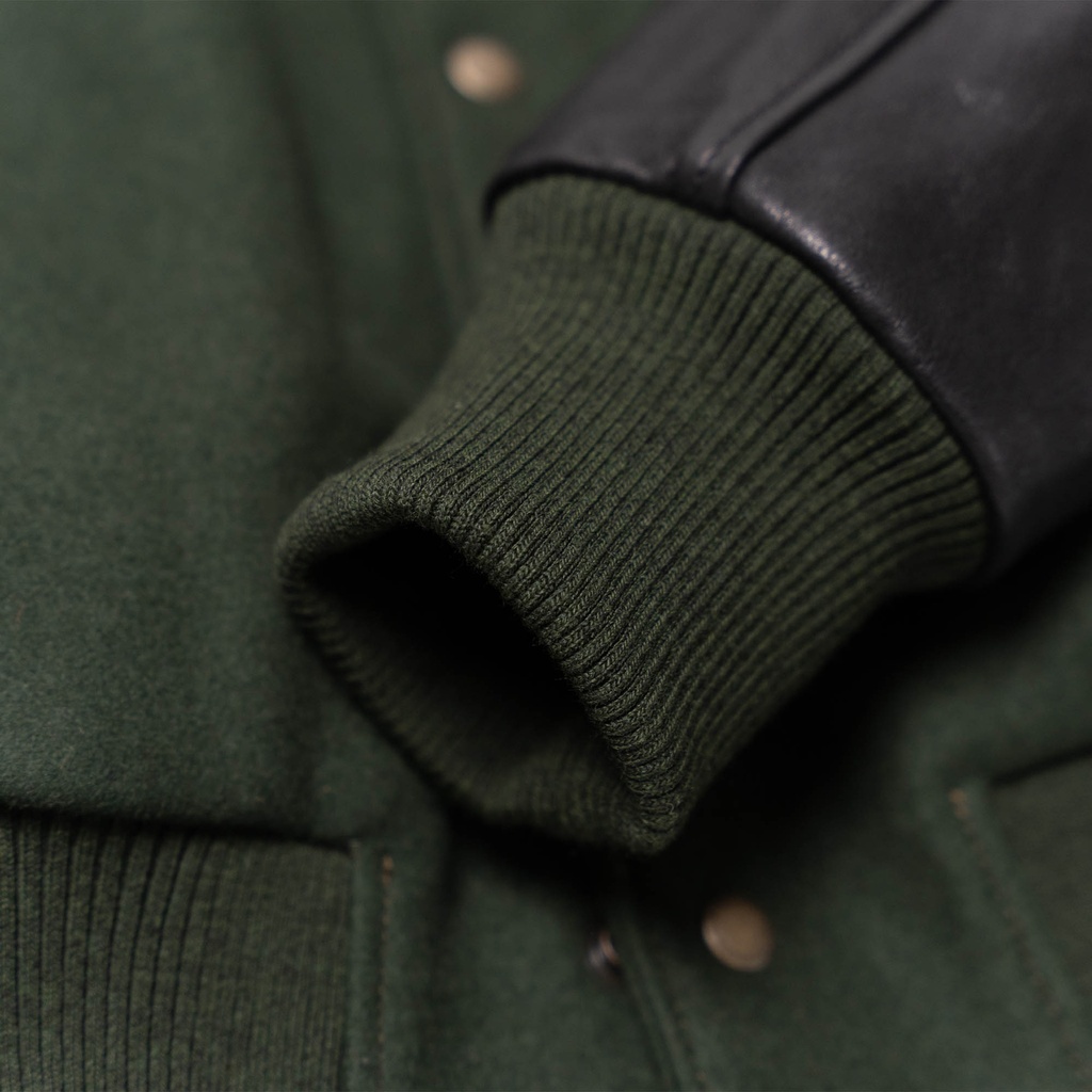 “Varsity” Forest Green Wool Jacket