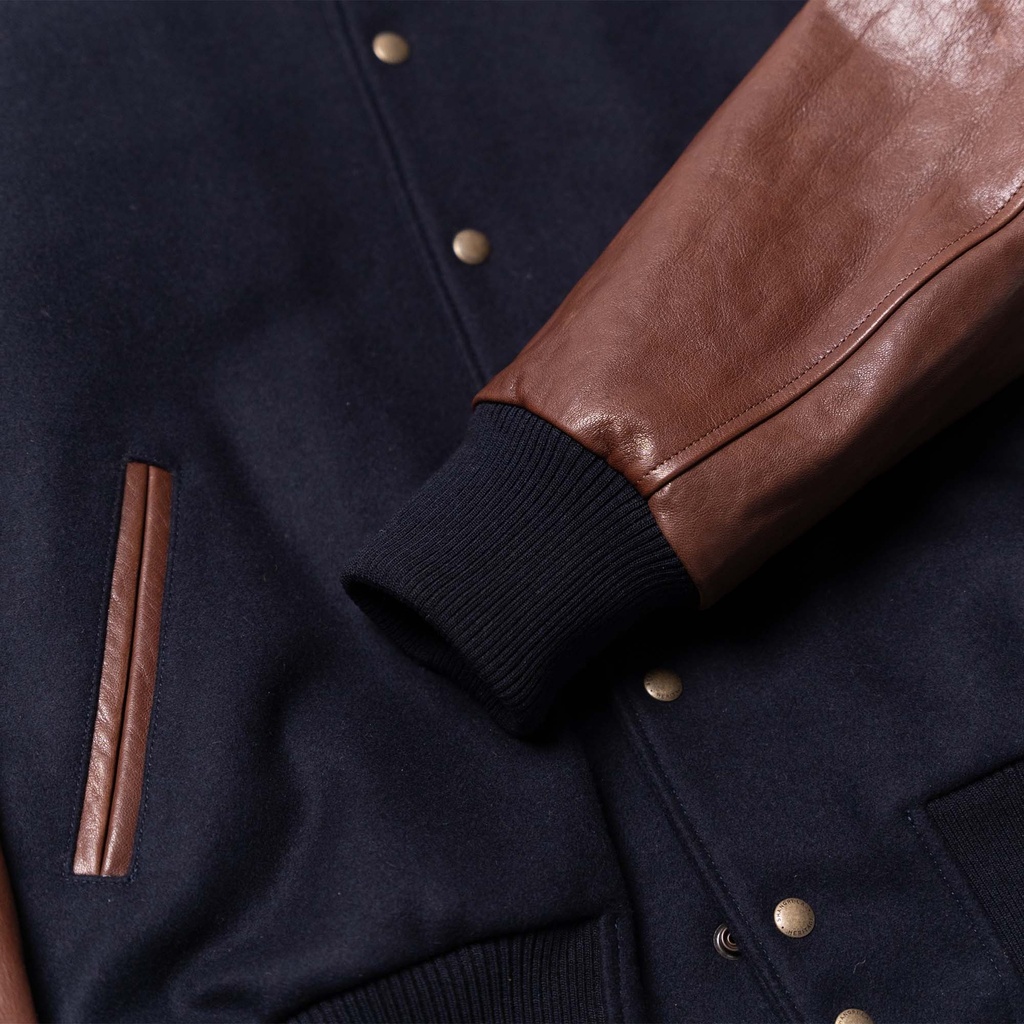 “Varsity” Navy Blue Wool Jacket
