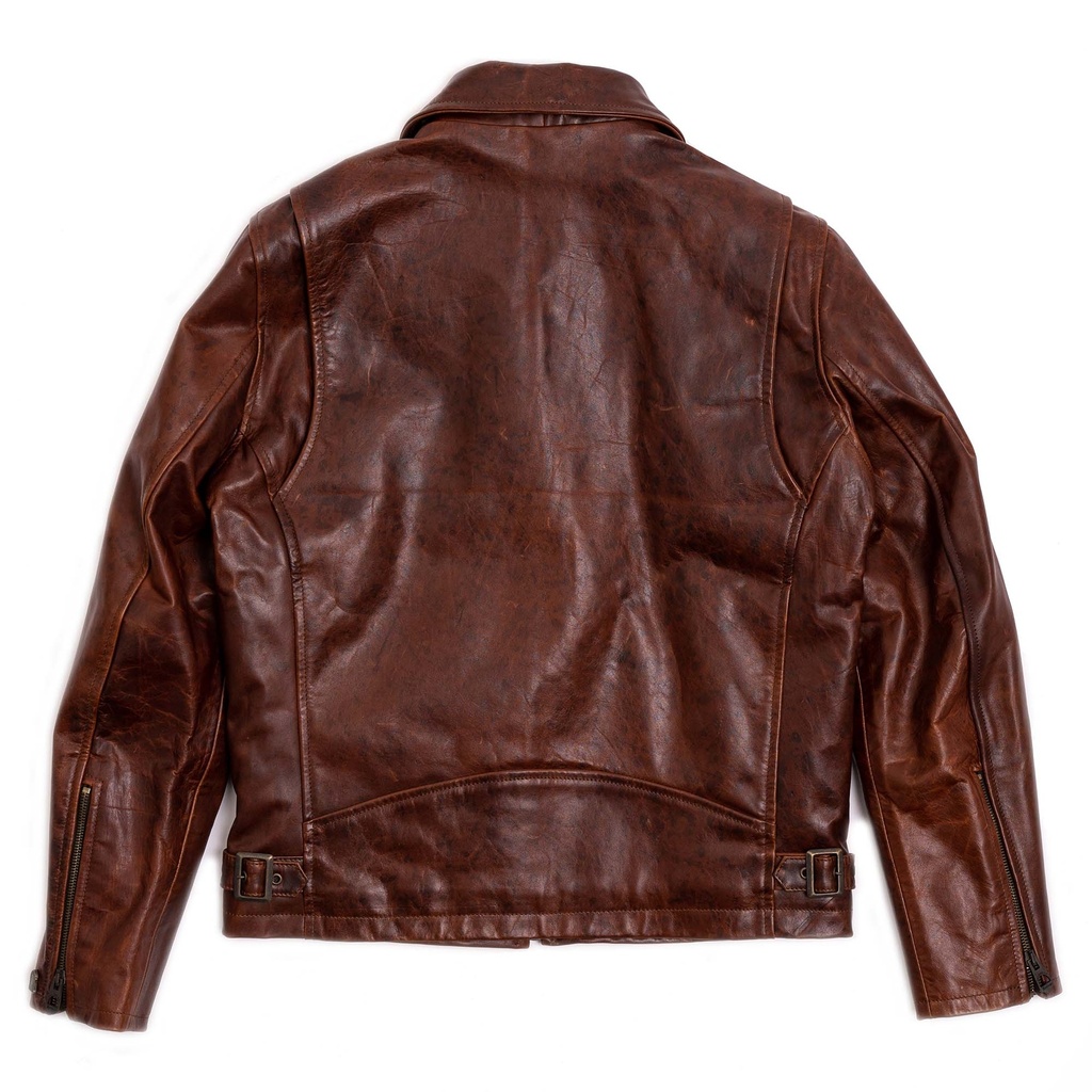 “Varenne” Whiskey Horsehide Leather Jacket