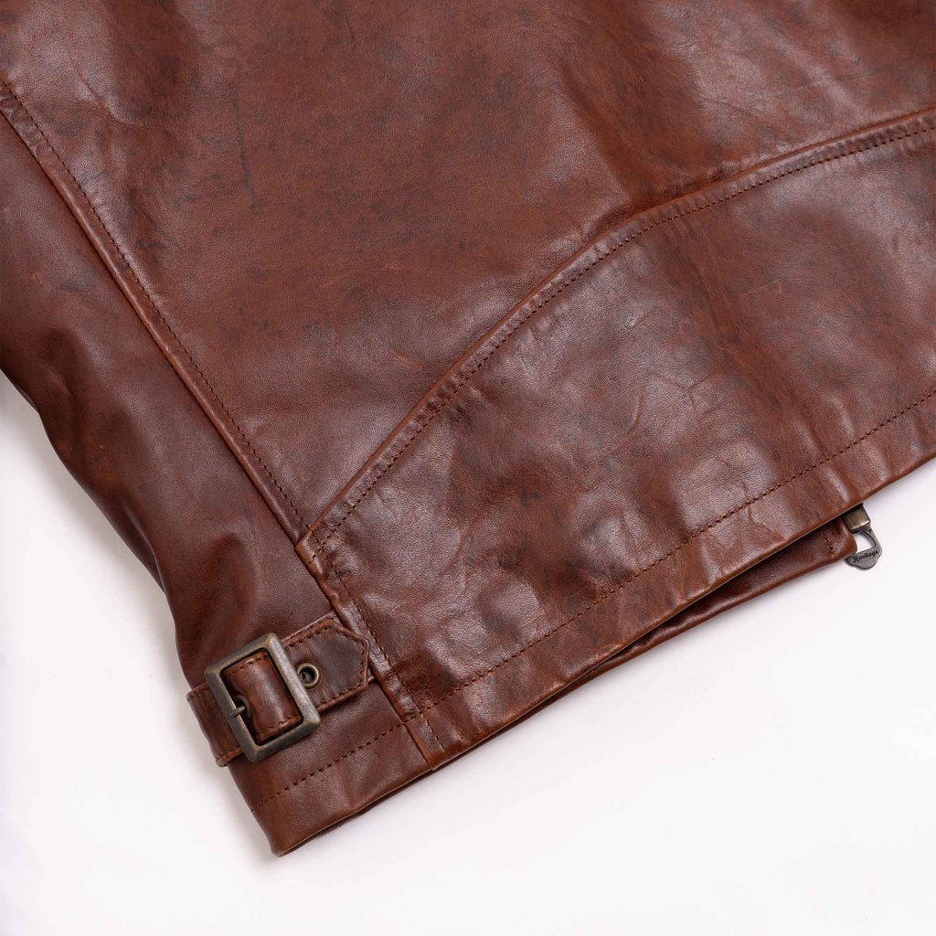 “Varenne” Whiskey Horsehide Leather Jacket