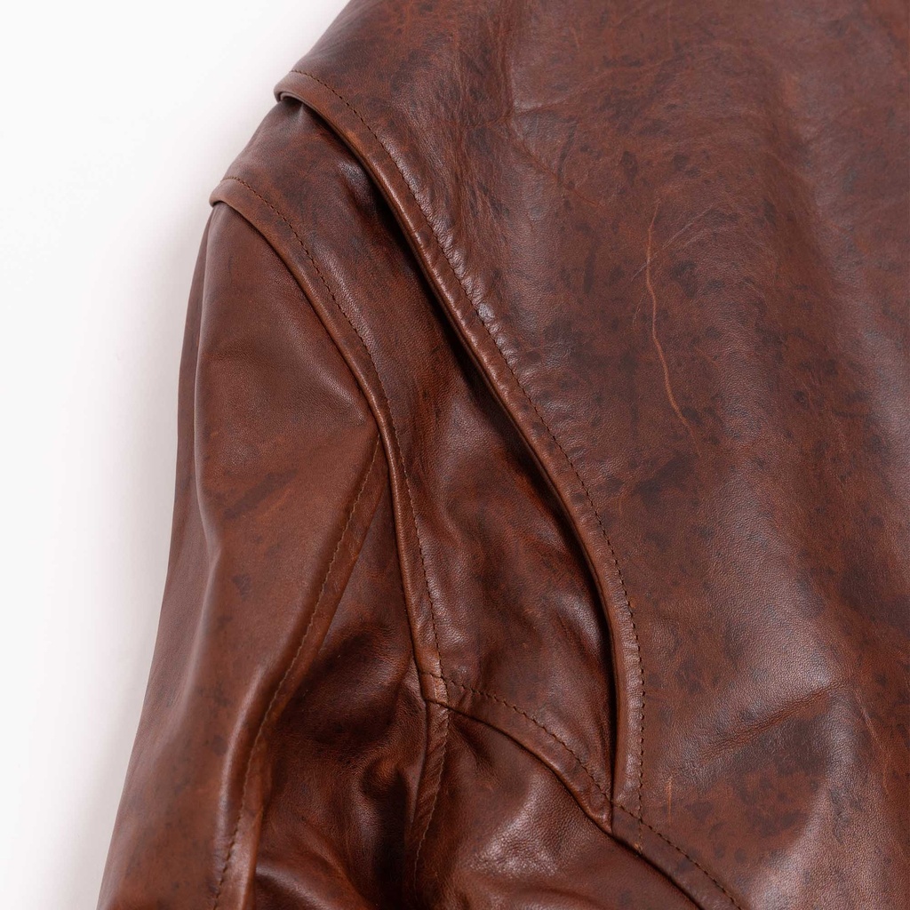 “Varenne” Whiskey Horsehide Leather Jacket