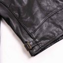 “Varenne” Fur Collar Black Horsehide Leather Jacket