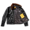 “Varenne” Fur Collar Black Leather Jacket