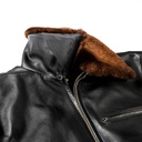 “Varenne” Fur Collar Black Leather Jacket