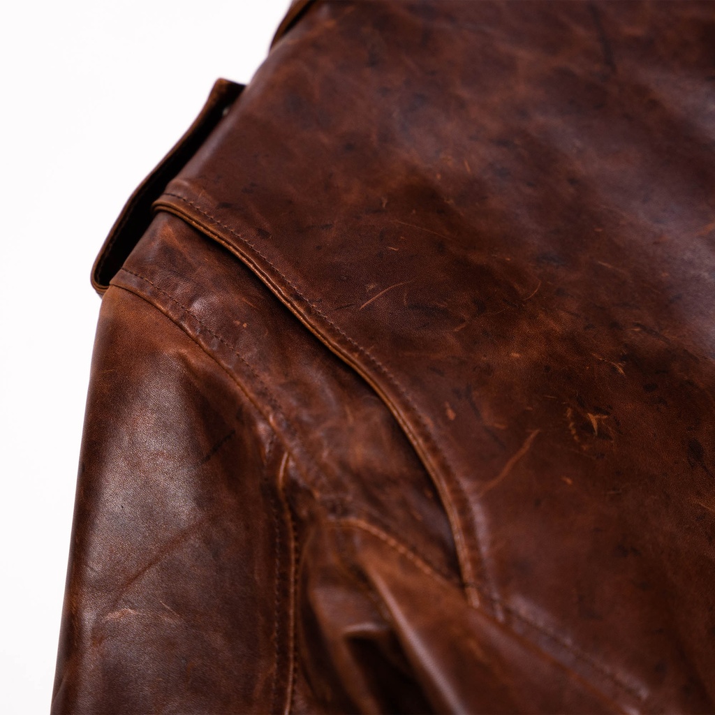 “Chiodo” Whiskey Horsehide Leather Jacket