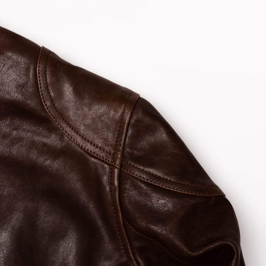 “Café Racer” Brown Leather Jacket