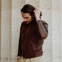 “Café Racer” Brown Leather Jacket