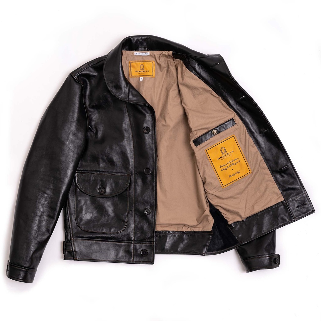 “Cossack” Black Horsehide Leather Jacket