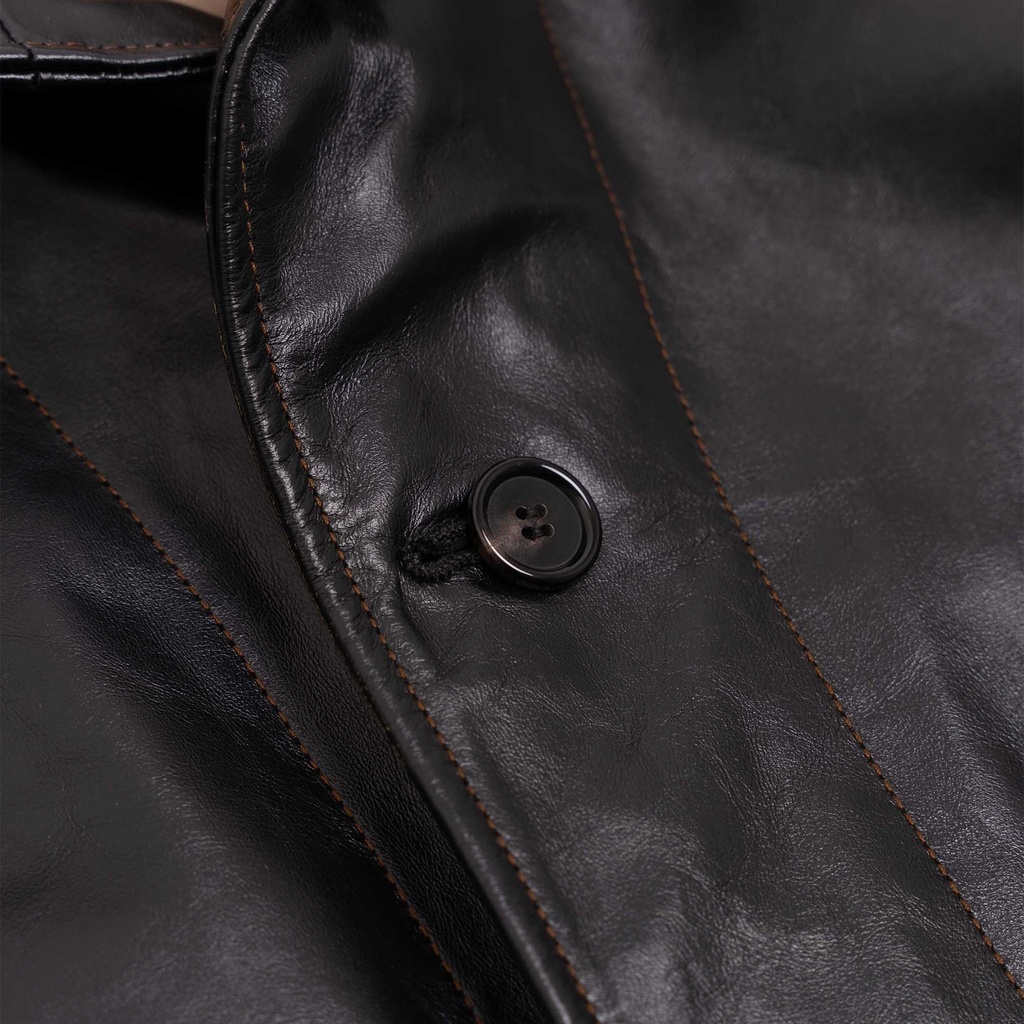 “Cossack” Black Horsehide Leather Jacket