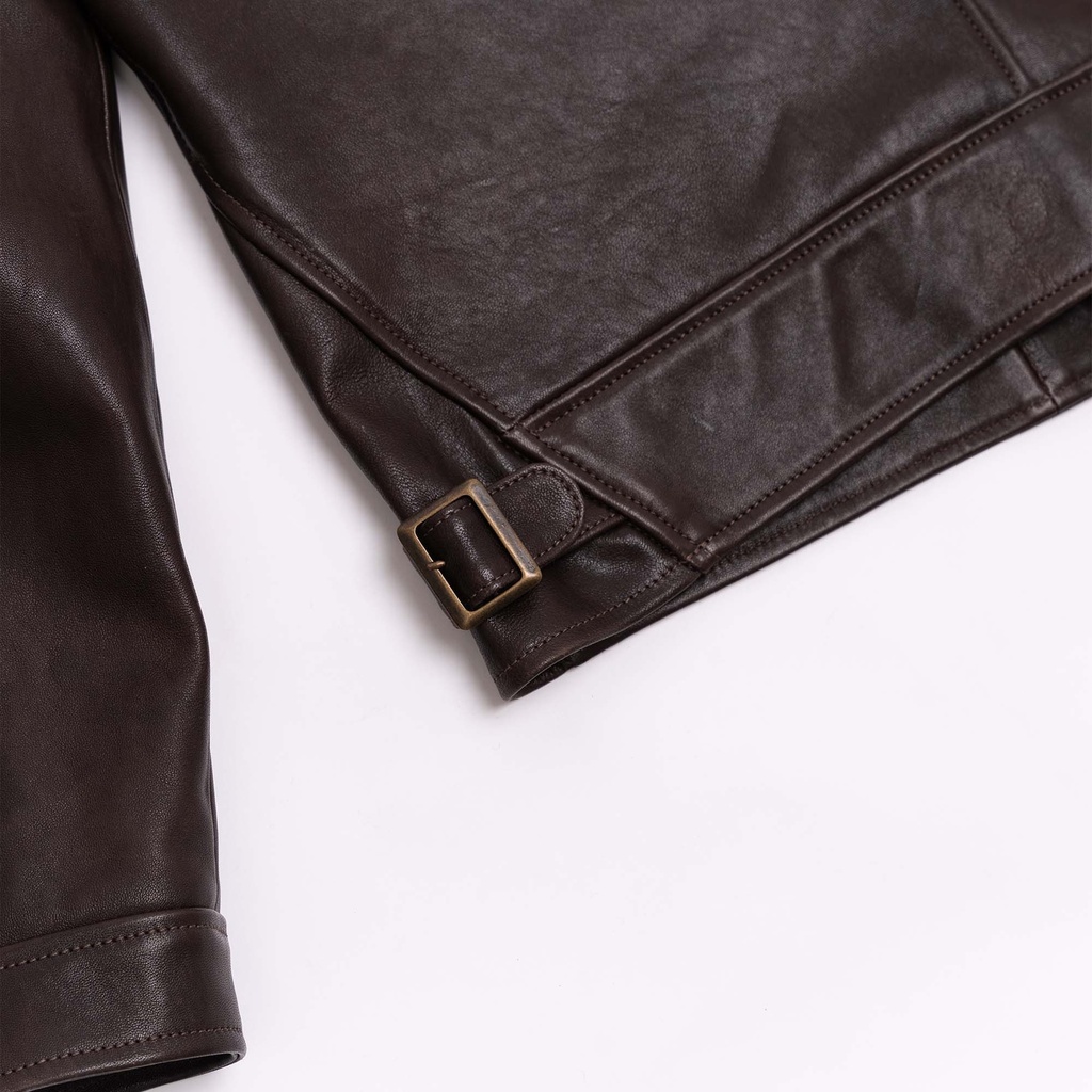 “Cossack” Testa di Moro Lambskin Leather Jacket