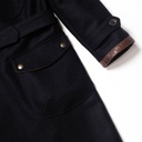 “Stelvio” Navy Blue Melton Wool Dispatch Rider Coat