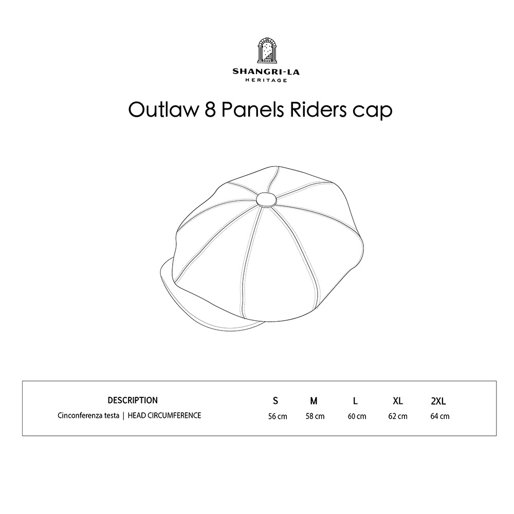 “Outlaw” Grey Herringbone 8 Panel Riders Cap