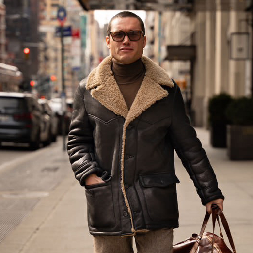 Manteau “Ranch” Vintage Black Shearling Coat