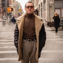 Manteau “Ranch” Vintage Black Shearling Coat