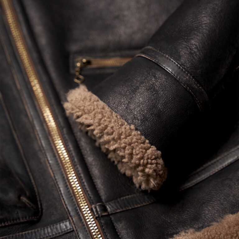 Veste &quot;“Aviatore” B-3 Vintage Black Shearling Jacket