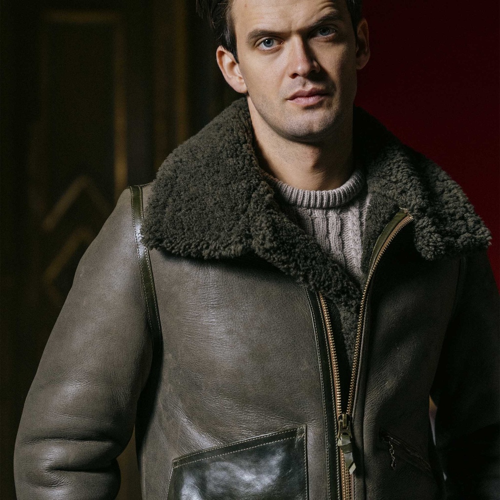 Veste &quot;Aviatore&quot; B3 Badalassi Muschio Shearling Jacket