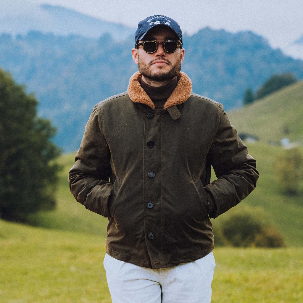Veste &quot;“Deck” N-1 Army Green Waxed Canvas Jacket