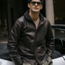 Veste &quot;“Deck” N-1 Testa di Moro Leather Jacket