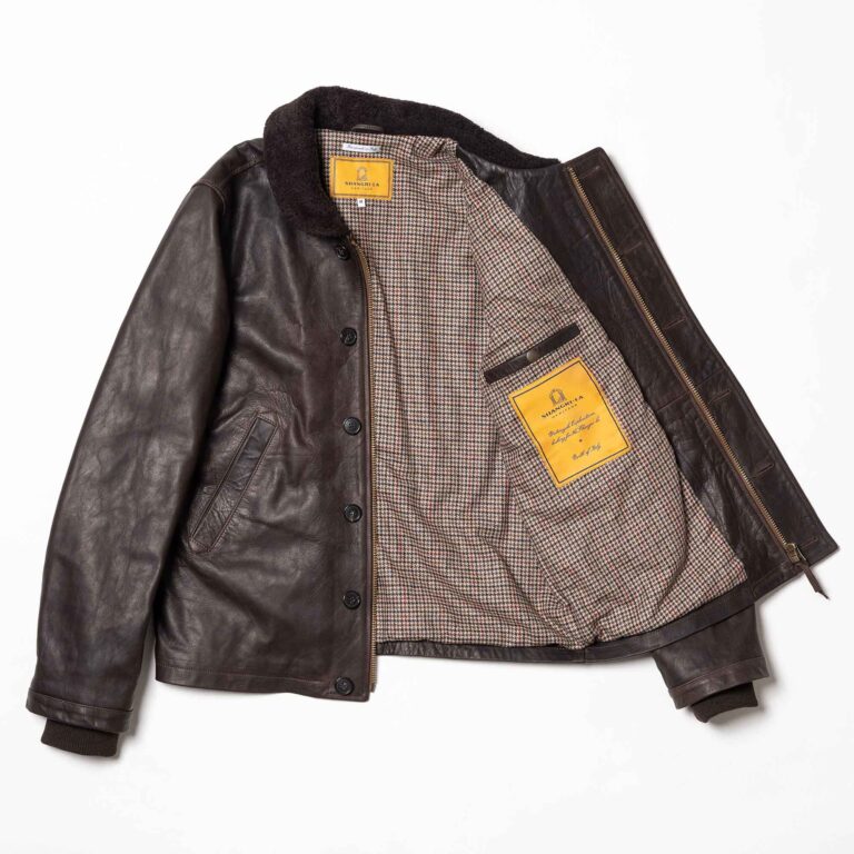 Veste &quot;“Deck” N-1 Testa di Moro Leather Jacket