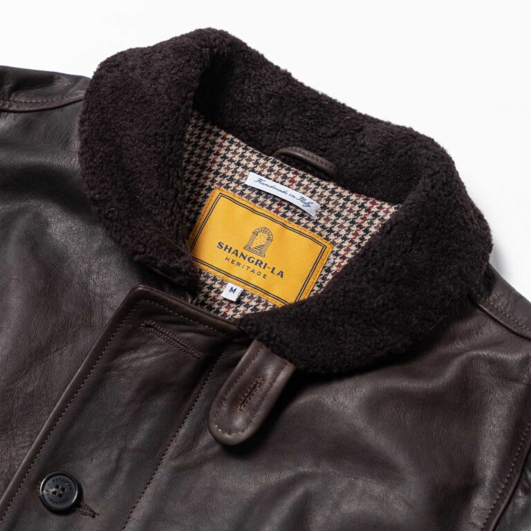 Veste &quot;“Deck” N-1 Testa di Moro Leather Jacket