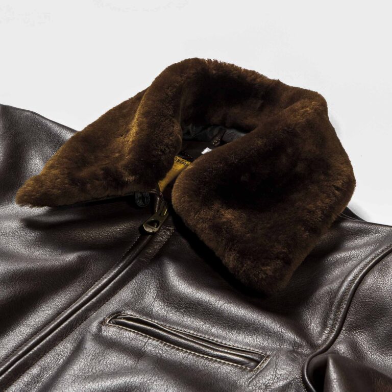 Veste “Varenne” Fur Collar Brown Leather Jacket