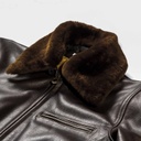 Veste “Varenne” Fur Collar Brown Leather Jacket