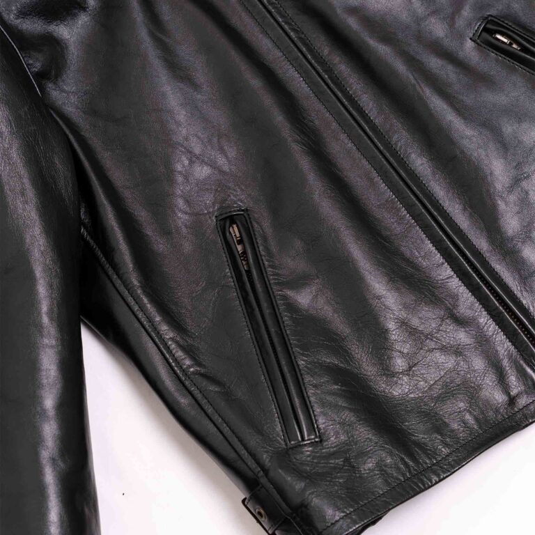 Veste &quot;Varenne&quot; Black Horsehide Leather Jacket