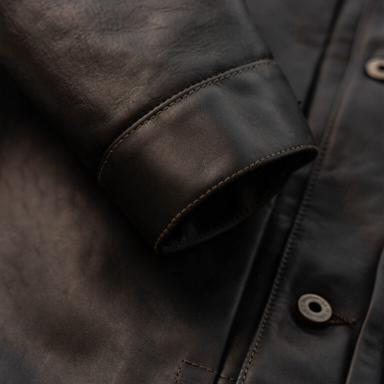 Veste “Type I” Black Tea-Core Horsehide Maryam® Leather Jacket