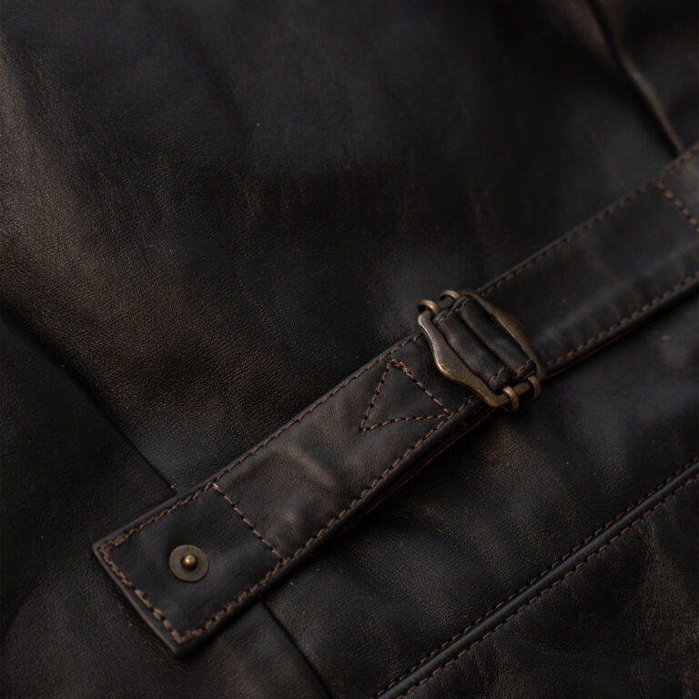 Veste “Type I” Black Tea-Core Horsehide Maryam® Leather Jacket