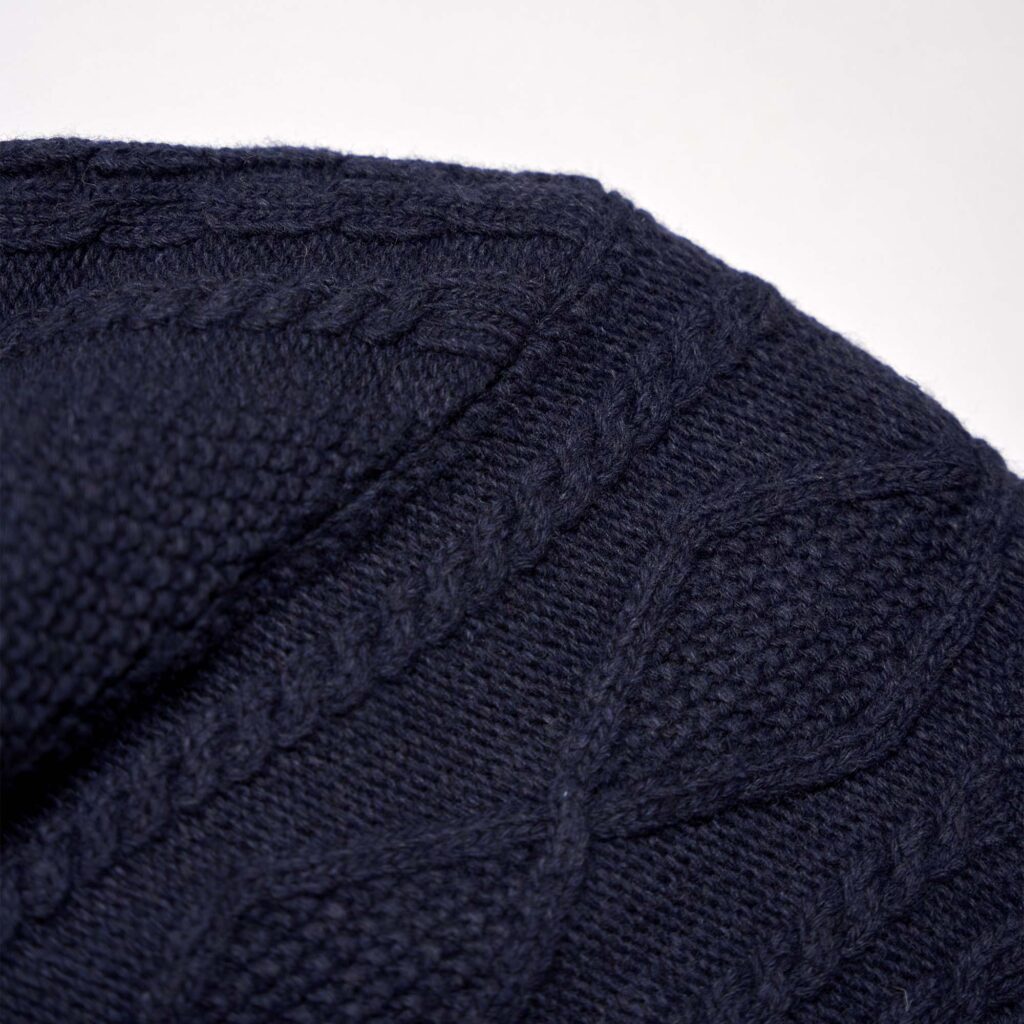 Pull &quot;Steve&quot; Navy Blue Merino Wool Sweater