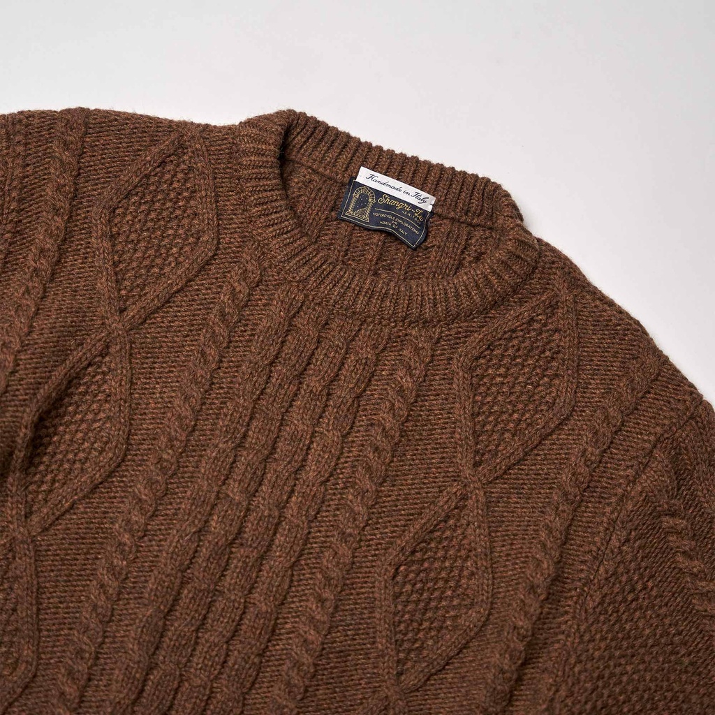 Pull &quot;Steve&quot; Brown Wool Sweater