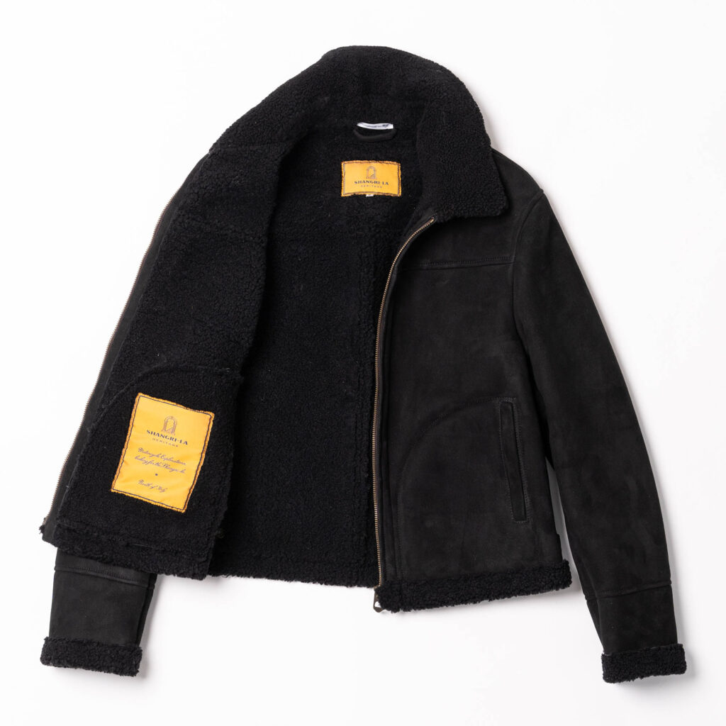 Veste &quot;Aviatore&quot; Women's Black Shearling Jacket