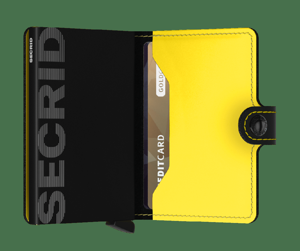 Portecarte Miniwallet Matte Black &amp; Yellow