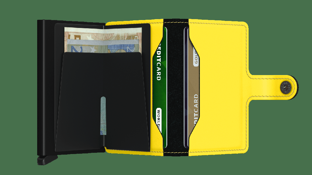 Portecarte Miniwallet Matte Black &amp; Yellow