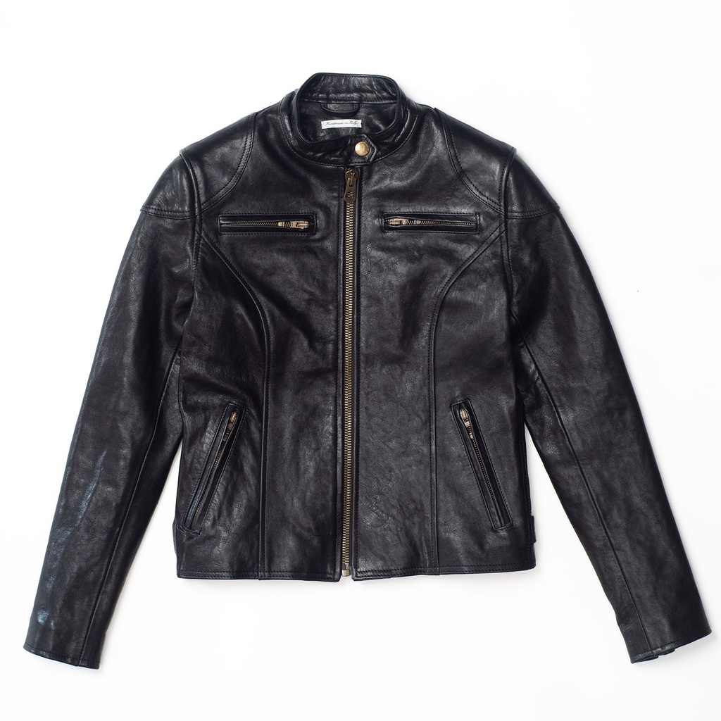 Veste “Café Racer” Women’s Black Leather Jacket