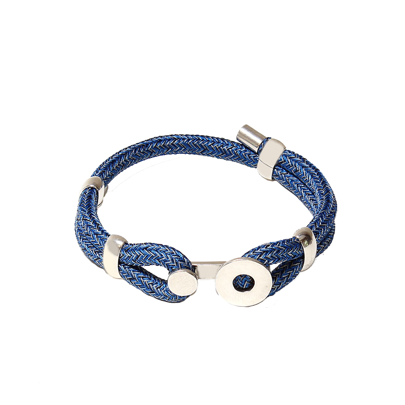 Bracelet chiné bleu plaqué argent
