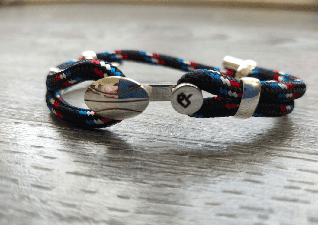 Bracelet Rugby France argent massif