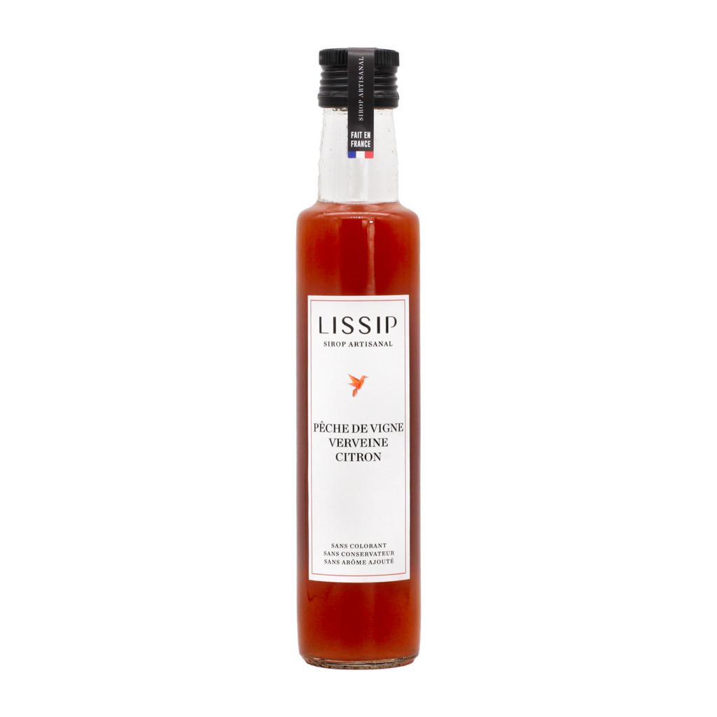 Sirop artisanal Pêche de vigne l Verveine l Citron - 25cl