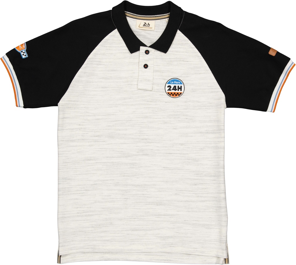 LEGENDE POLO RAGLAN MC - Crème/Noir