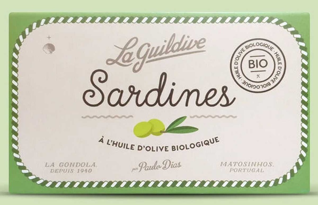 Sardines à l'huile d'olive biologique La Guildive