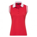 Polo sans manche rouge pour Femme