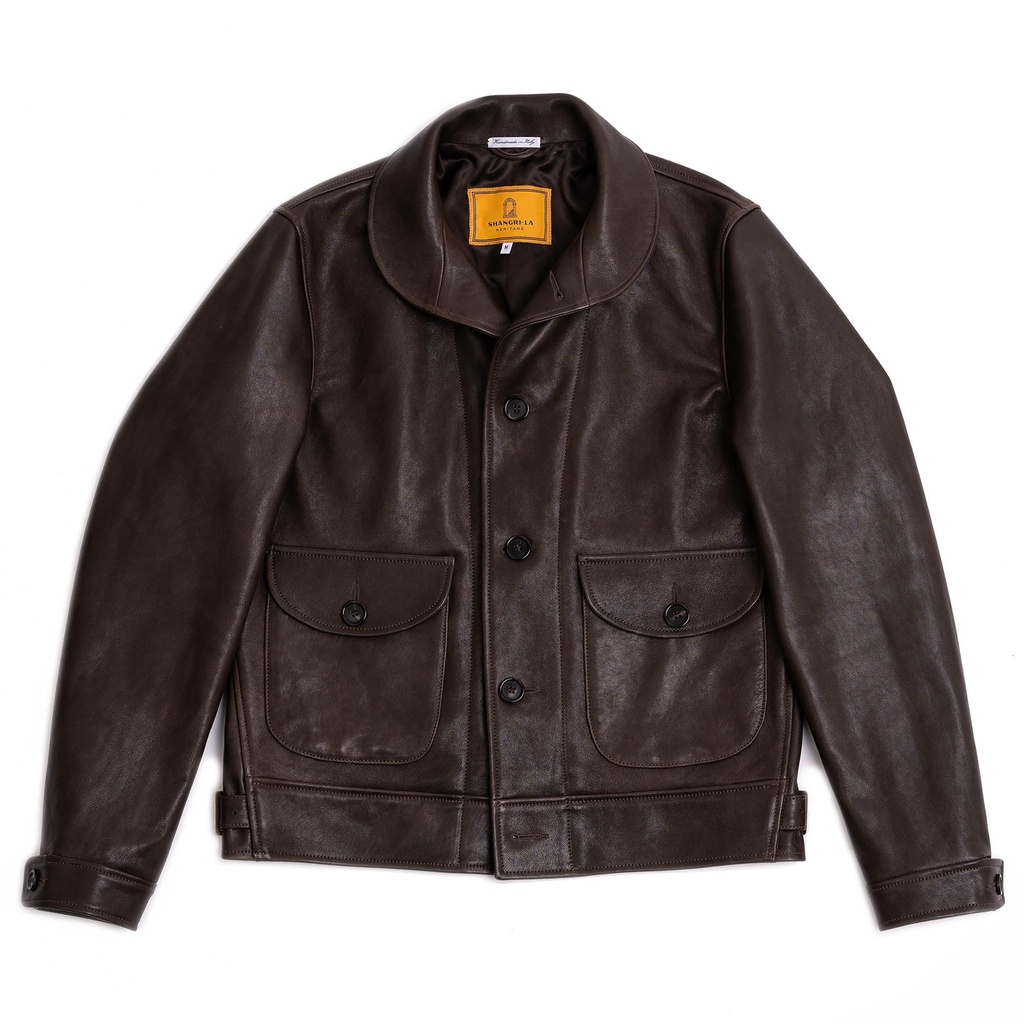 “Cossack” Testa di Moro Lambskin Leather Jacket